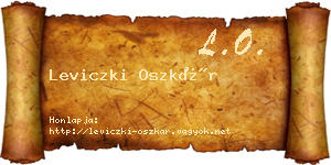 Leviczki Oszkár névjegykártya